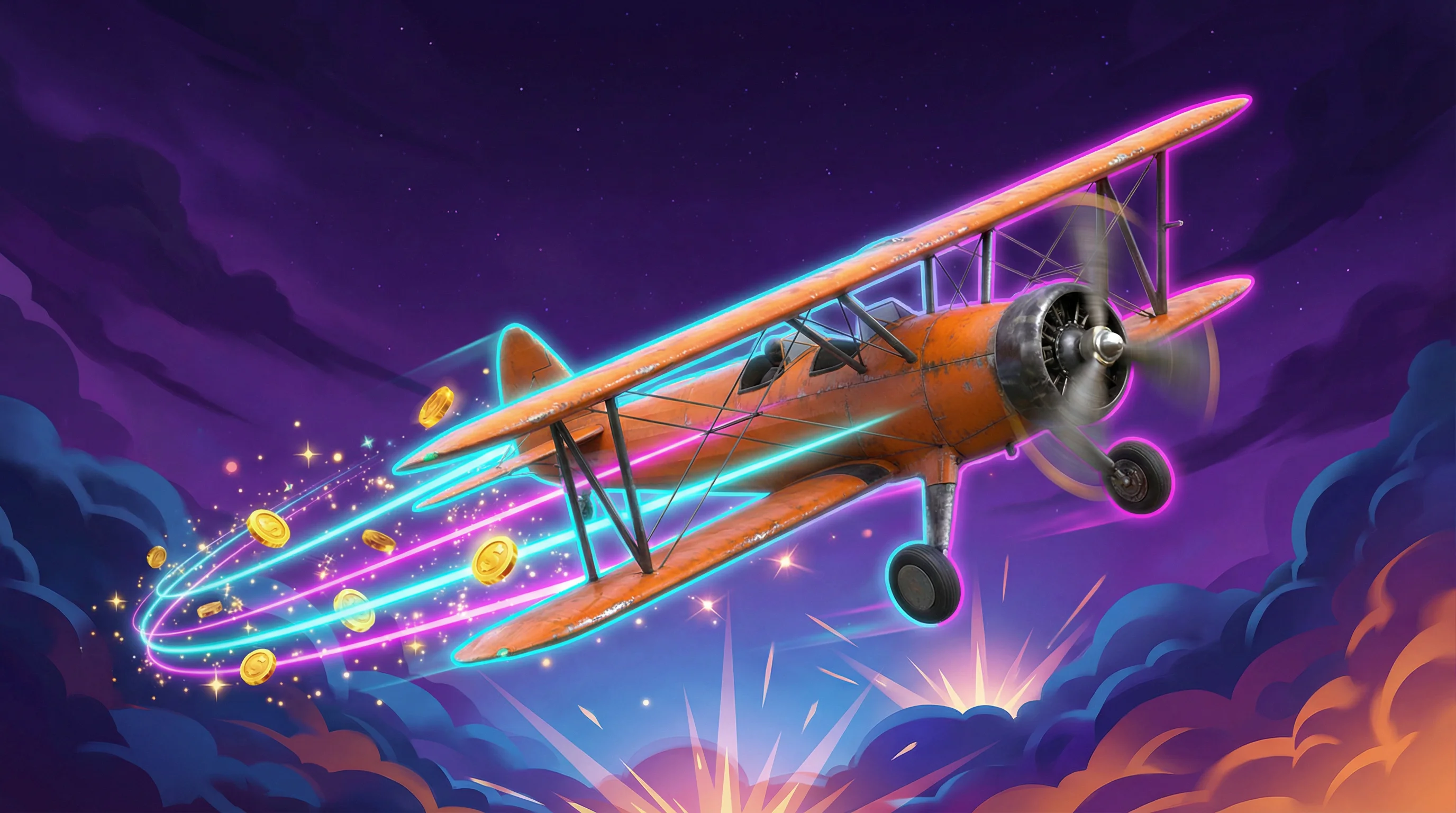 Juego Aviator con avión despegando y multiplicador creciente