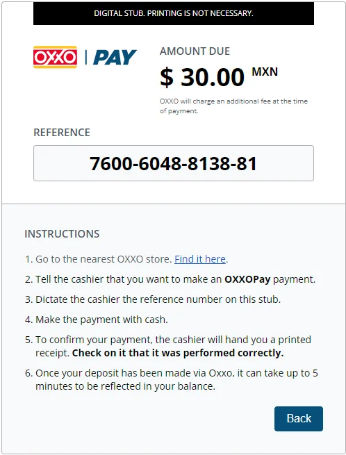 Logo de OXXO Pay para pagos en efectivo en México